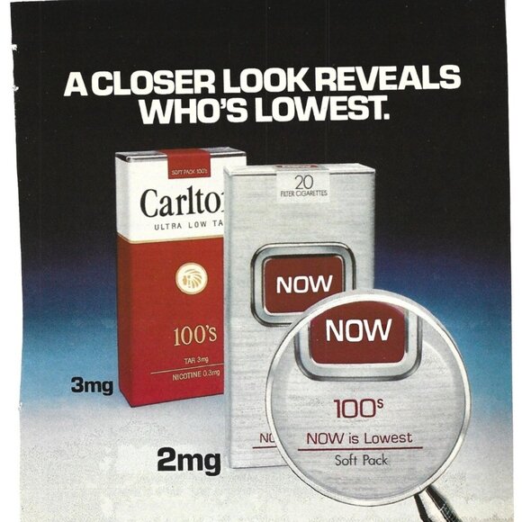 Carlton Cigarettes 100s Advertisement 1980s Vintage Print Ad - Picture 2 of 4